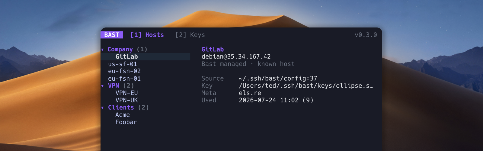 Bast terminal interface